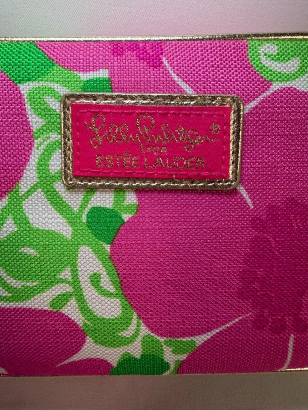 LILLY PULITZER x Estee Lauder Pink Cosmetic Makeup Case Pouch NEW